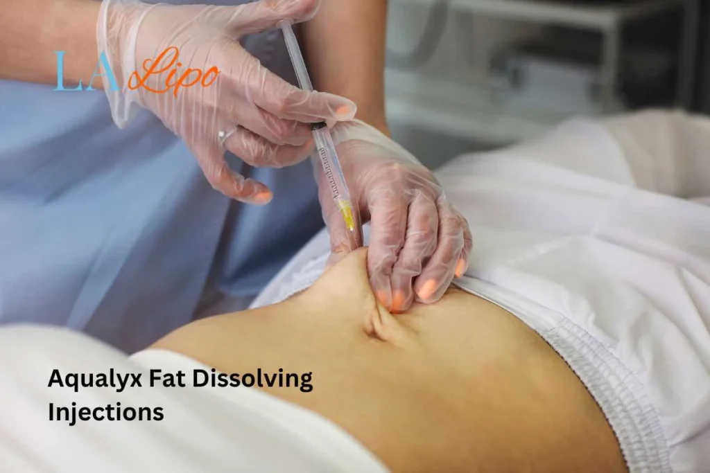 woman having fat dissolving injections Surrey in the stomach