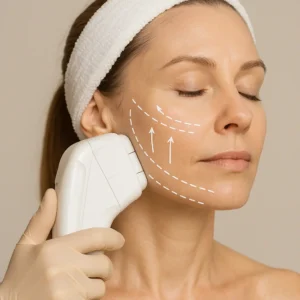 Woman having HI-FU to reduce wrinkles call LA LIPO Surrey Now!