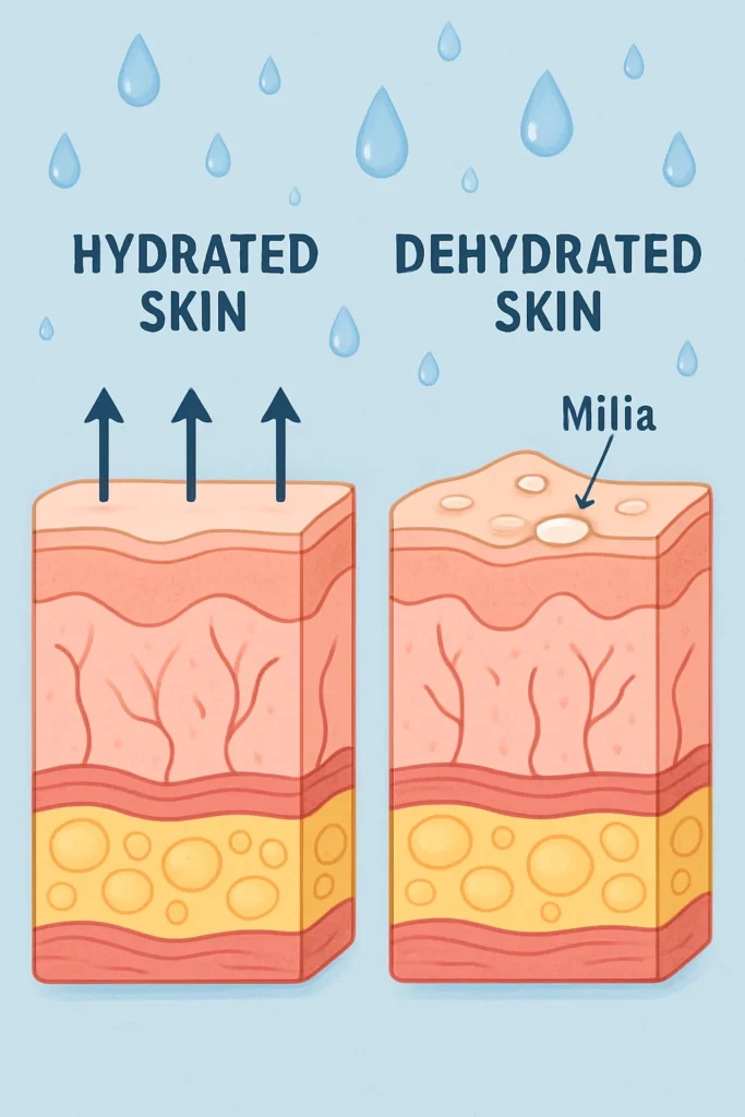 The importance of hydration and milia production Surrey