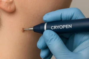 Person receiving skin tag removal Surrey